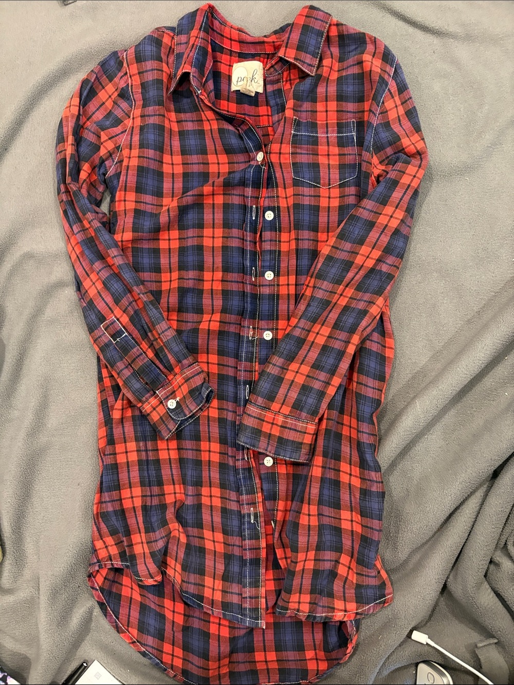 Peek Red and Navy Plaid Button-Down Shirt